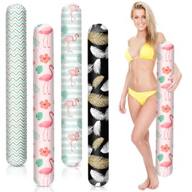 WinnerWhy 4 Pcs Inflatable Pool Noodles 41.3 Inch Hawaii Swim Pool Noodles Floats Inflatable Tropical Pool Noodles for Adult Water Game Pool Beach Hawaii Party Sports(Flamingo)
