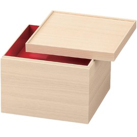 J-kitchens Excursion Lunch Box, Made in Japan, 3 Tiers, 5.5 Inches, Good Wood, Paper, Shiraki, 6.5 x 6.5 x 6.3 inches (16.5 x 16.5 x 16.1 cm)