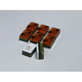 ,Emerald Green Jade,Custom 4-Layer American Mahjong Tiles,Acrylic Mahjong,American Mahjong Set with 160 TilesColor: Wood Grain