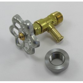 Motorcycle Faucet Style Petcock Elbow Needle Valve - With 3/8" NPT Bung - Chopper Bobber Cafe Racer