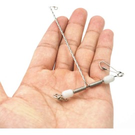 20PCS Wire Trace Leader Rig Stainless Steel 1 Arms Fishing Rigs Tackle Heavy Duty Fishing Lures Wire Leader Trace with Snap & Luminous Glow Beads