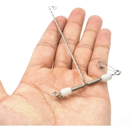 20PCS Wire Trace Leader Rig Stainless Steel 1 Arms Fishing Rigs Tackle Heavy Duty Fishing Lures Wire Leader Trace with Snap & Luminous Glow Beads