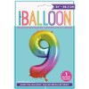 Giant Number 9 Balloons, 86 cm, Rainbow Colours