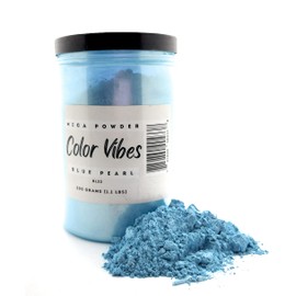 COLOR VIBES - Pearl Mica Powder Pigment Dye - 500 Grams (1.1 lbs) - Best Bulk Price for Fine Arts, Crafting, Painting, Bath Bomb Soap Candle Slime Jewelry Making, Epoxy Resin, Woodworking (Blue BL22)
