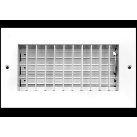 10" X 4" Adjustable AIR Supply Diffuser - HVAC Vent Cover Sidewall or Ceiling - Grille Register - High Airflow - Black [Outer Dimensions: 11.75" w X 5.75" h]
