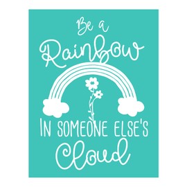 BAOFALI Rainbow Silkscreen Stencil,Reusable Self-Adhesive Silk Screen Printing, for Decor/Printing on Wood/Fabric/Wall/Cup/Plate/Glass/Paper, Home Christmas Decorations Pattern (8.5x11inch)