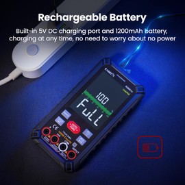 KAIWEETS Multimeter Tester 10000 Counts TRMS, Rechargeable Smart Digital Multimeter with Auto Ranging, Voltmeter Measures Voltage Current Resistance Continuity Duty-Cycle Capacitance Frequency