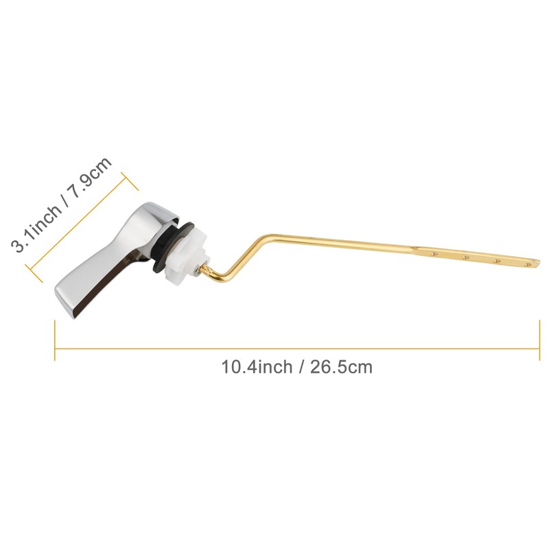 Hibbent Universal Metal Side Mount Toilet Handle Replacement Kit, Brass