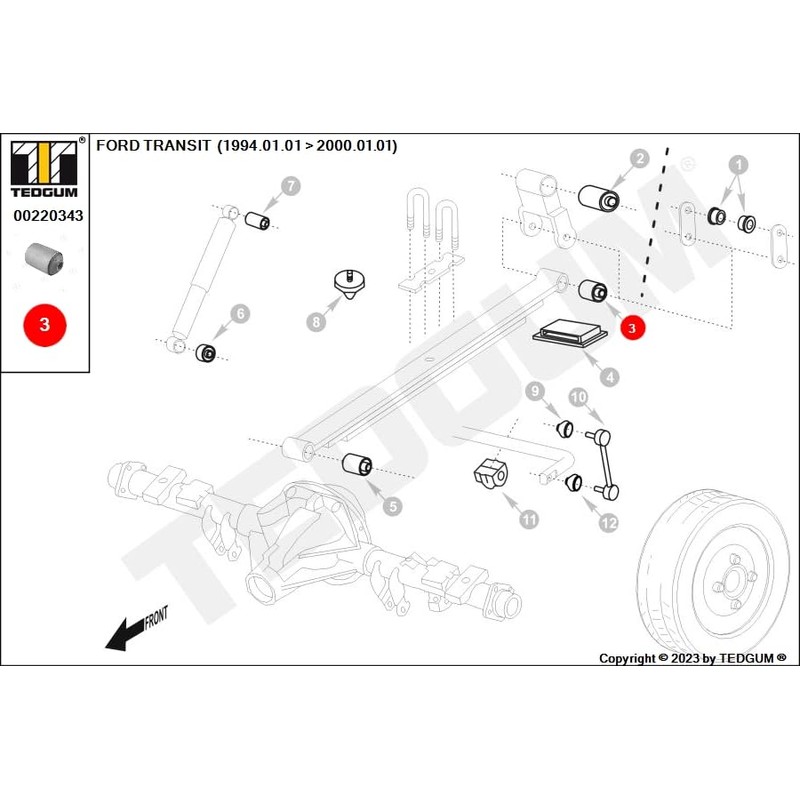 TEDGUM 00220343 leaf spring silent block