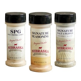 Nebraska Star Beef Seasoning Trio 3 Pack - (1x Signature Seasoning, 1x Signature SPG (Salt, Pepper, Garlic) Seasoning, 1x Signature S+P Seasoning)