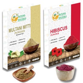 Herbs Botanica Multani Mitti & Hibiscus Powder 5.3 oz Each – Natural Combo for DIY Face Packs, Hair Masks, and Skincare Fuller’s Earth & Hibiscus Flower Powder Set