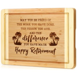 Retirement Gift for Women Men, Engraved Cutting Board for Woman, Coworker Leaving Gifts Happy Retirement Gifts for Coworker, Friends, Boss, Teacher, Nurse, Mom, Cutting Board Kitchen Gifts for Women