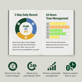 [ORODA] PLAN DO SEE Diary - 6 Month Undated Planner for Organization and Planning, 10 Minutes Time Block, Soft Cover, 5.8” x 8.2”