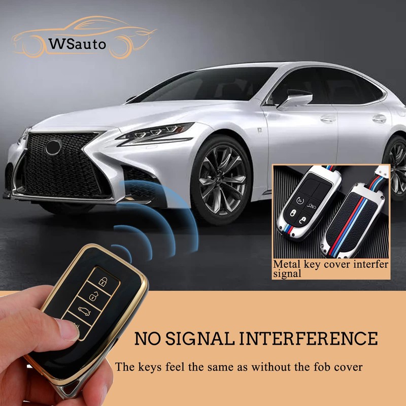 WSAuto Key Fob Cover Compatible with llssbt, A-Black