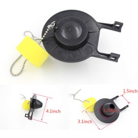 2-Inch Toilet Flapper with Chain, Compatible with American Standard Cadet Toilets, Replacement Part 7381129-200-0070A Fits for 2-Inch Flush Valve 738360-0070A and 738356-0070A - Black, 1 pack