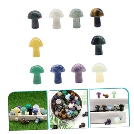 Levemolo Unique Mushroom Decor 10 Pcs Mini Crystal Mushrooms Yard Sculpture for Garden Present