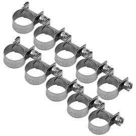 10 Pcs Hose Clamp, Hose Band, Fuel Hose Clamp, Stainless Steel, Hose Fastener, Air Tube Clamp, Adjustable, Strong Fixation, Rust Resistant, Suitable for Air Hoses, Water Pipes, Fuel Hoses, etc. (0.5 - 0.6 inches (13 - 15 mm)