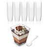 Mini Dessert Cups with Spoons (100 PACK) (Clear Spoons) -