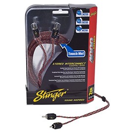 Stinger 2 x RCA, 1.5 ft – 1.5ft Audio Cable 2 x RCA; 2 x RCA Male/Male, Chrome Red)