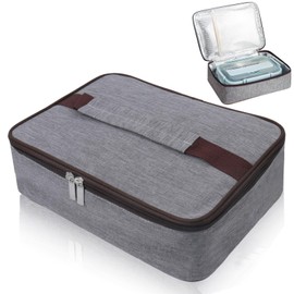 DDhayyp 4.5L Lunch Box for Adults, Portable Tote Bag Leak-Proof Thermal Cooler Bag Waterproof Container Lunch Organizer for Work School Picnic Travel (Grey)