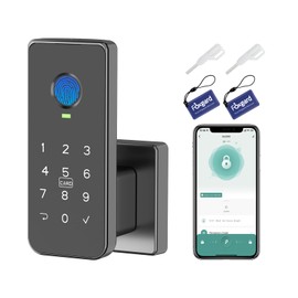 Foxgard Fingerprint Door Lock – 5-in-1 Biometric Smart Lock with Keypad, App Control, Key, Auto-Lock, Electronic Anti-Lock – Keyless Entry for Bedroom, Office, Indoor Use – Includes 2 IC Cards