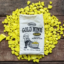 Old Fashioned Bubble Gum Candy: Fruit Flavor Chewing Gum in Individual Drawstring Bags by Espeez - Vintage Bulk Candy Packs for Parties and Special Events - Gold Mine Nugget Gum - 12 Giant Bags