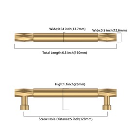 Asidrama 10 Pack 5 Inch(128mm) Champagne Bronze Kitchen Cabinet Handles, Cabinet Pulls Kitchen Cabinet Hardware for Cupboard Drawer Pulls