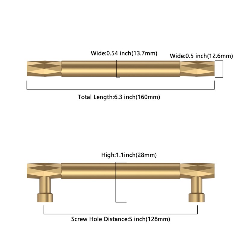 Asidrama 10 Pack 5 Inch(128mm) Champagne Bronze Kitchen Cabinet Handles,