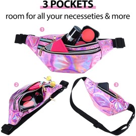 HIFOT Glitter Unicorn Belt Bag for Girls, Bum Bag with Adjustable Belt, Unicorn Shoulder Bag for Children, Sports, Running, purple