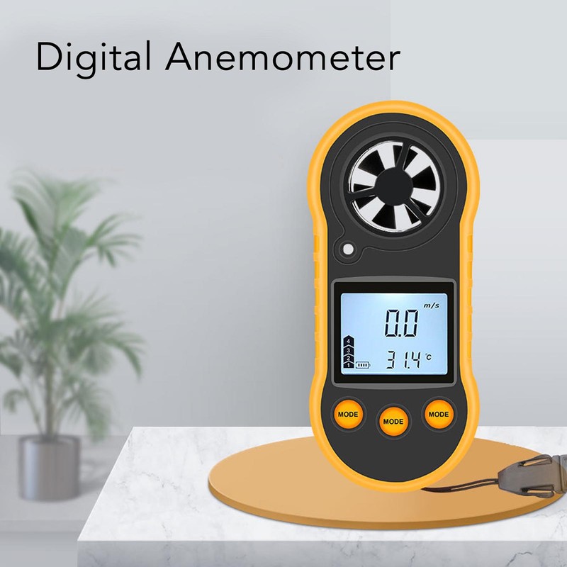 Digital Anemometer LCD Screen Handheld Wind Speed Meter Wind Temperature