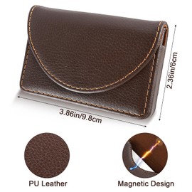 Wanmu Business Card Holder PU Leather Business Card HoldersCard Case Pocket for Men or Women Professional Slim Business Cards Carrier Name Card Holder Wallet With Magnetic Shut