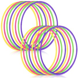 Sratte 8 Pcs Color Hoop Detachable Adjustable Hoop Exercise Ring Plastic Toys for Teens Games Gymnastics Dog Agility Equipment Party Decor, 4 Colors (24 Inch)