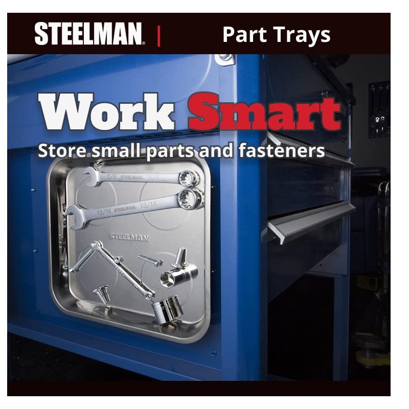 Steelman Non-Marring Magnetic Parts Tray with 7-Pound Hold Capacity, 6