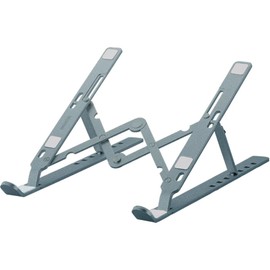 Iris Ohyama NPS-PGY Laptop Stand, Laptop Stand, Tablet Stand, Teacher Tablet, Height/Angle Adjustable, Posture Improvement, Foldable, Ultra Lightweight, Portable, Gray