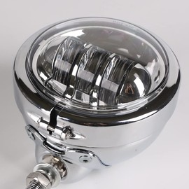 DAONUE 4.5inch Chrome Fog Light Kit Motorcycle Passing Light with Lamp Housing Trim Ring Bucket