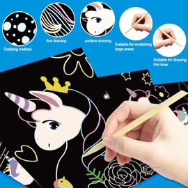 YUNHENTONG Scratch Books for Children, Scratch Book Boys Girls Scratch Painting, Scratch Pictures for Children, Scratch Art, Scratch Paper, Scratch Picture, Scratch Book on Unicorn Theme for Children