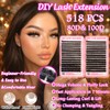 Lash Cluster Eyelash Extensions, 10-18mm Lash Clusters 80D+100D D Curl