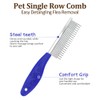Pack of 2 Dog Combs, Cat Comb, Double-Sided Metal Rounded