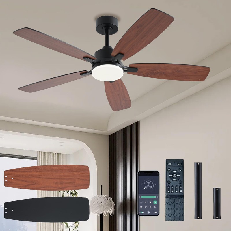 NKPU 52inch Ceiling Fans with Lights, Low Profile Ceiling Fan