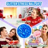 4 INCH Glitter Squishy Stress Ball, Jumbo Blue Squishy Ball