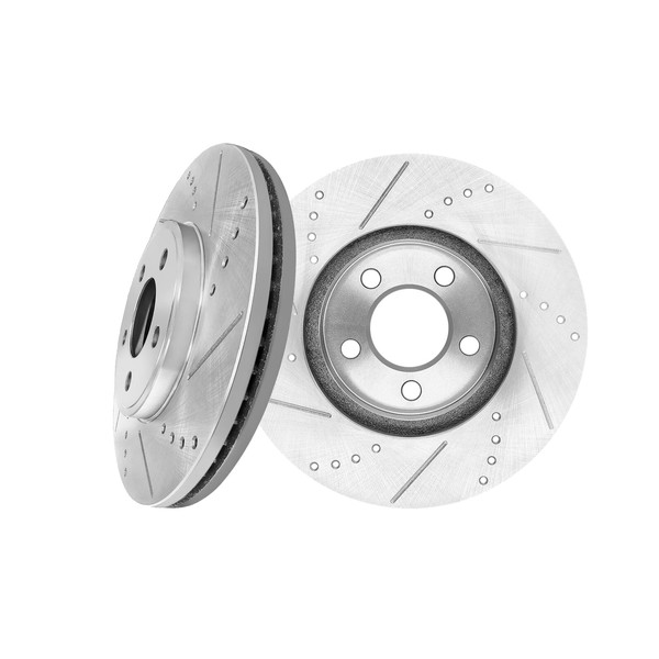 PM Auto Front 305.2mm Drilled Slotted Disc Brake Rotors Replacement
