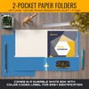 Better Office Products Two Pocket Portfolio Folders, 50-Pack, Light Blue,