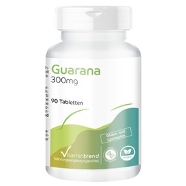 Guarana 300 mg - with caffeine - 90 tablets - high dose - vegan - bioavailable supplements from Germany | Vitamintrend