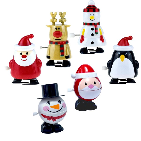 6Pcs Christmas Wind Up Toys for Kids,Funny Christmas Toys Jump