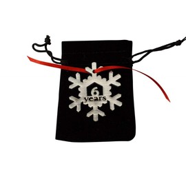 6 Years Cut Out Metal Snowflake Christmas Tree Hanging Decoration - 6th Wedding Anniversary