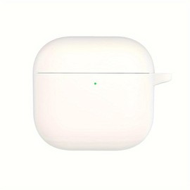 Silicone Earphone Case with Hook, Shockproof Earphones Protective Cover, Earphone Protector for AirPods 4, Earphone Accessories - Color: 【White + Free Hook】, Specification: 1pc