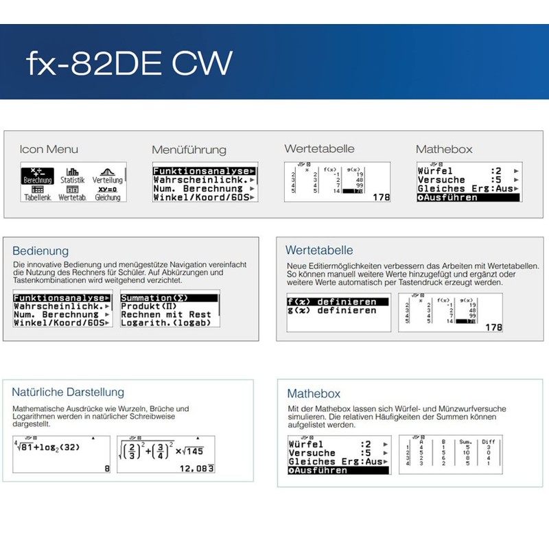 Casio FX-82DE CW ClassWiz technisch wissenschaftlicher Rechner