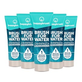 happybrush Brush4Water Toothpaste 5-Way Protective Formula Nourishes Gums, Helps Prevent Caries - Clinically Tested Toothpaste in Pack of 5 with Gentle Mint Flavour