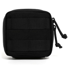 Dotacty Small MED Kits Holder Duty Belt Gloves Pouch MOLLE Tactical Vest Nasal Spray Case Compact IFAK Carrier Backpack Wallet Cards Knife Gadgets Mini EDC Organizer Bag Black