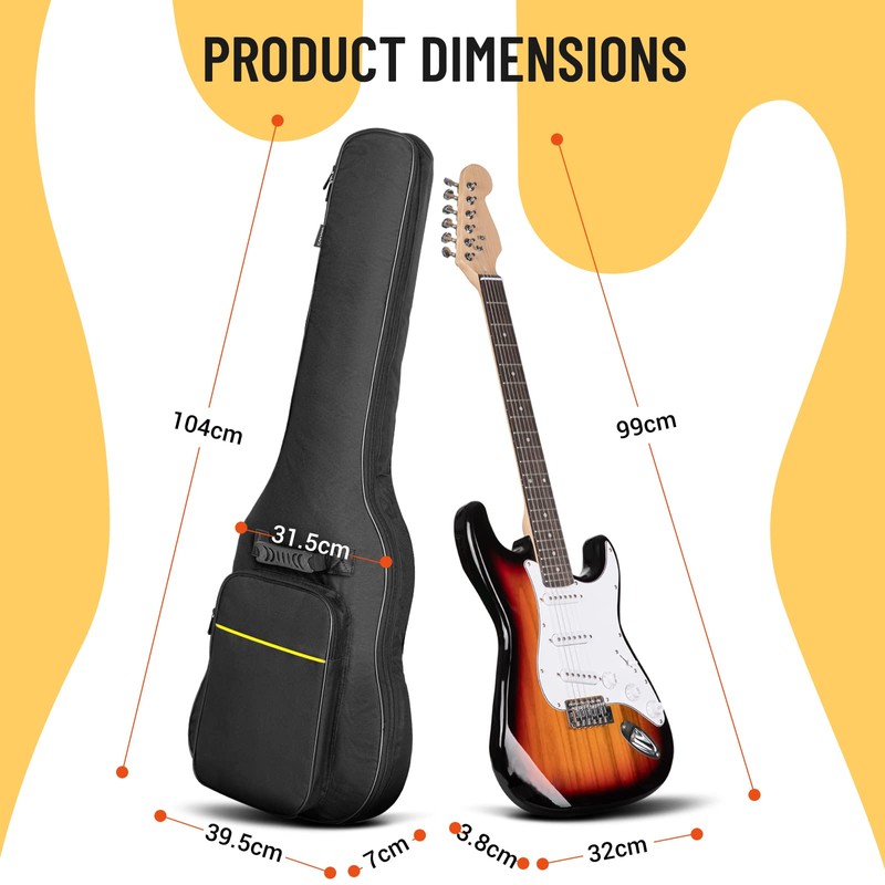 CAHAYA Electric Guitar Bag Gig Bag 6mm Padding Backpack Padded